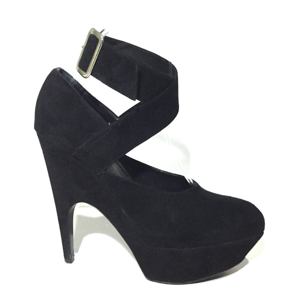 YSL - Imperiale Suede Platform Ankle Strap Heels - Picture 1 of 16